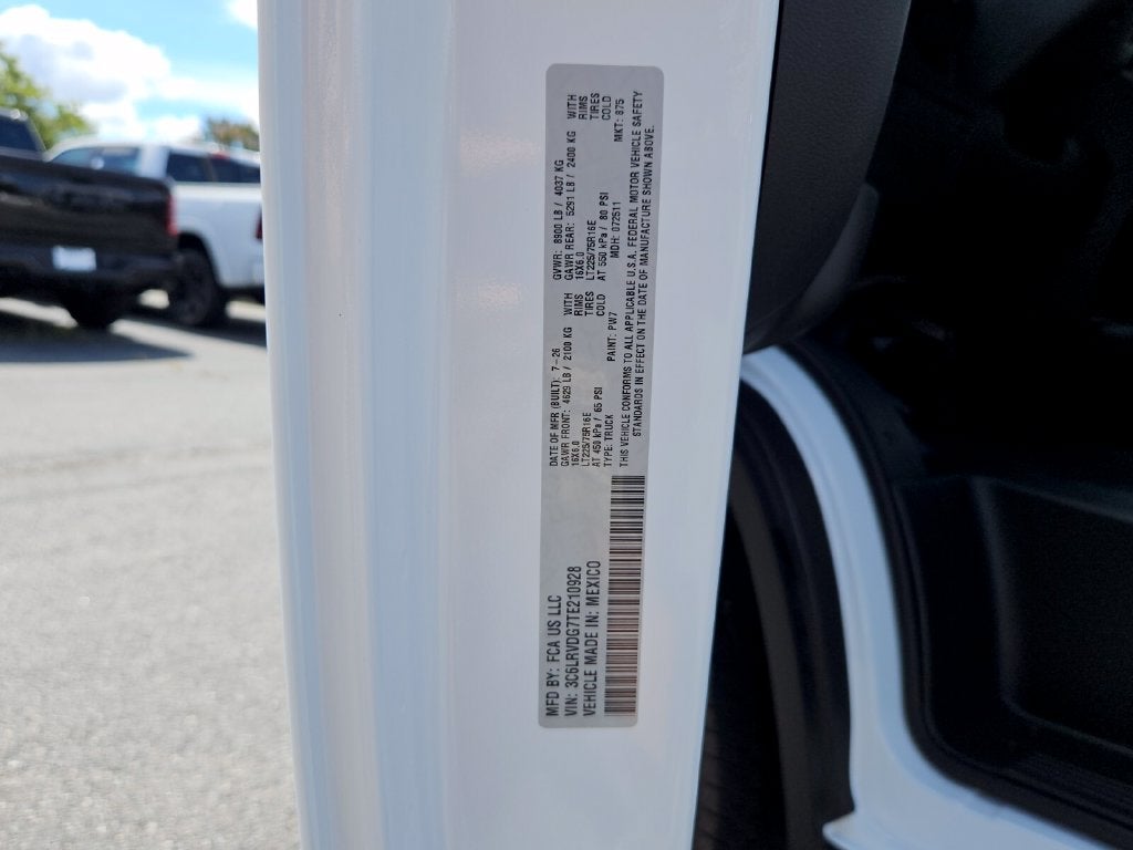 2026 RAM Ram ProMaster RAM PROMASTER 2500 TRADESMAN CARGO VAN HIGH ROOF 159' WB