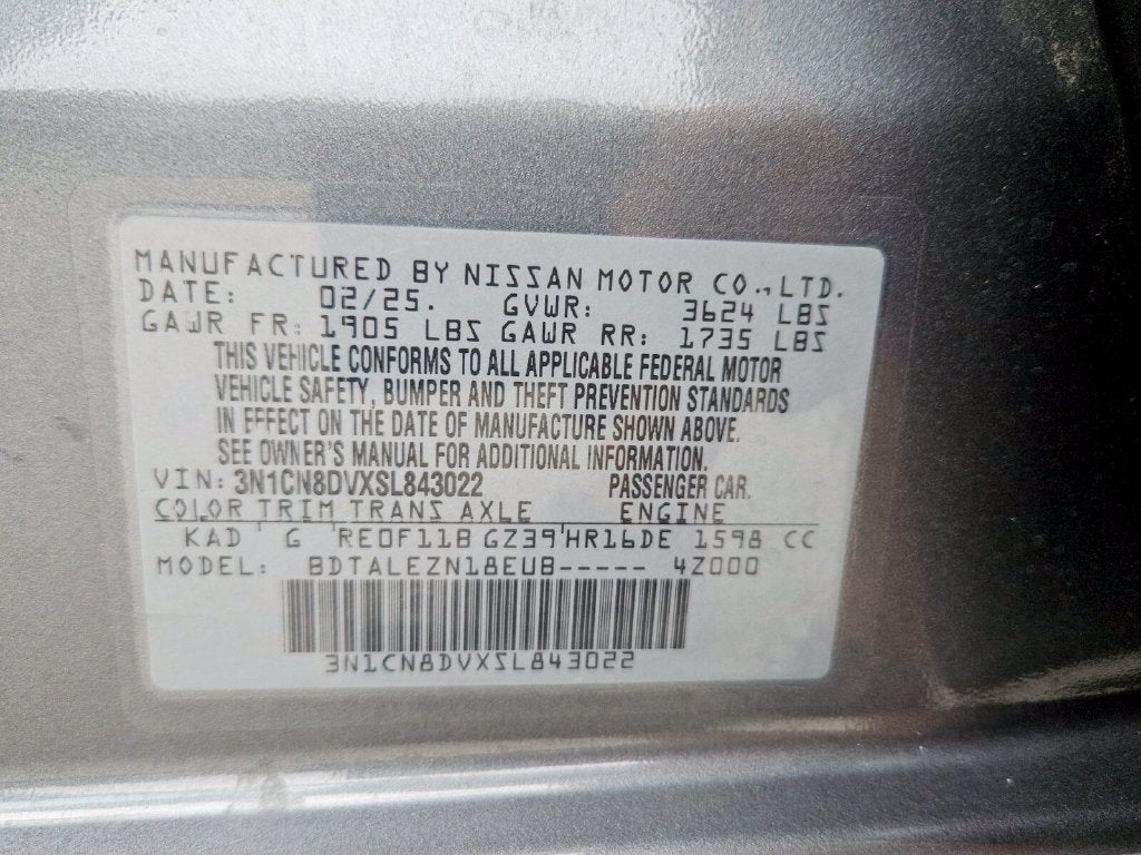 2025 Nissan Versa 1.6 S
