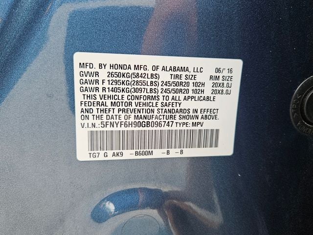 2016 Honda Pilot Touring