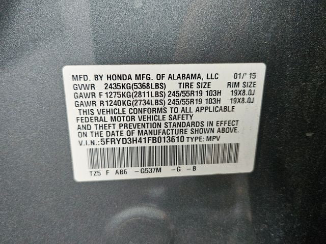 2015 Acura MDX 3.5L Technology Package